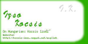 izso kocsis business card